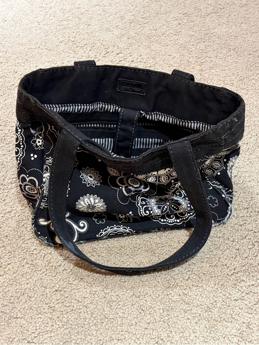 Black Paisley Canvas Tote Bag - Women by thirty-one